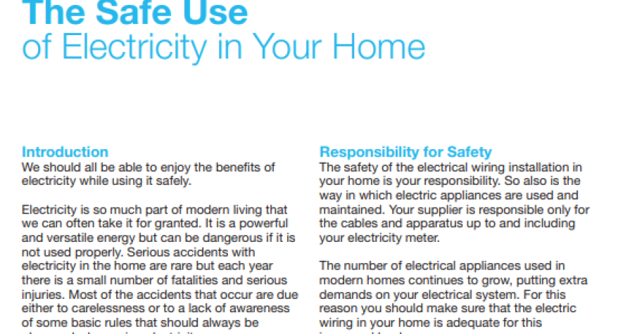 The Safe Use of Electricity in Your Home